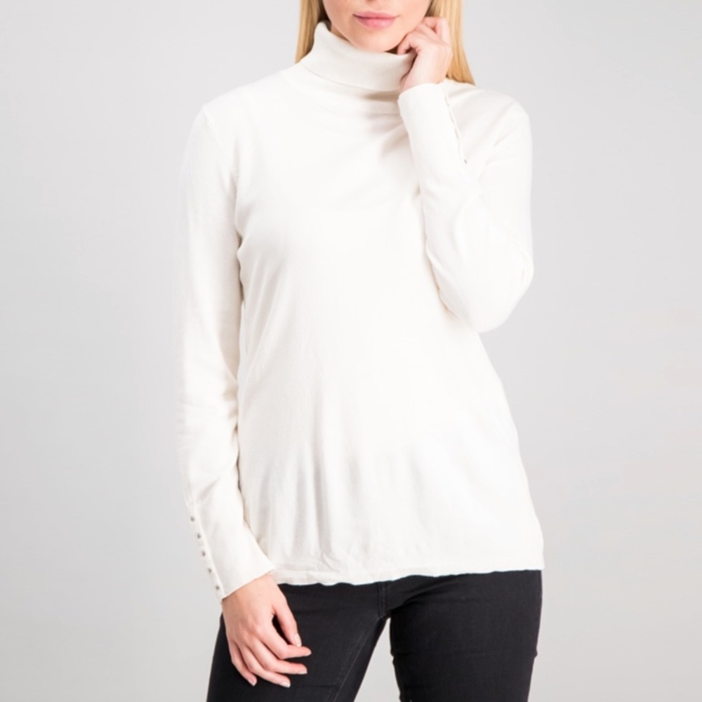 Jm Collection Rivet-Detail Turtleneck Sweater, Eg… - image 1